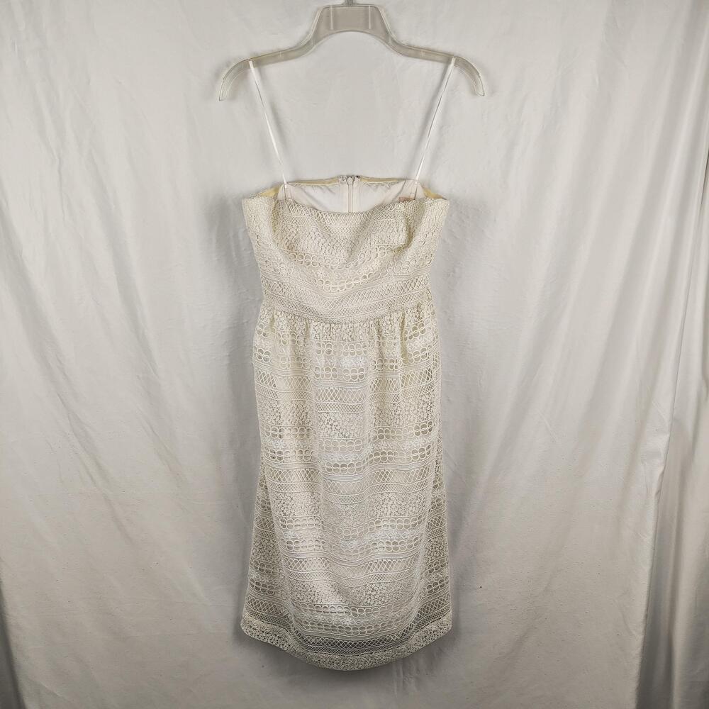 J.Crew Dress Womens 6 White Lace Strapless Sweetheart Fit & Flare Party Cocktail